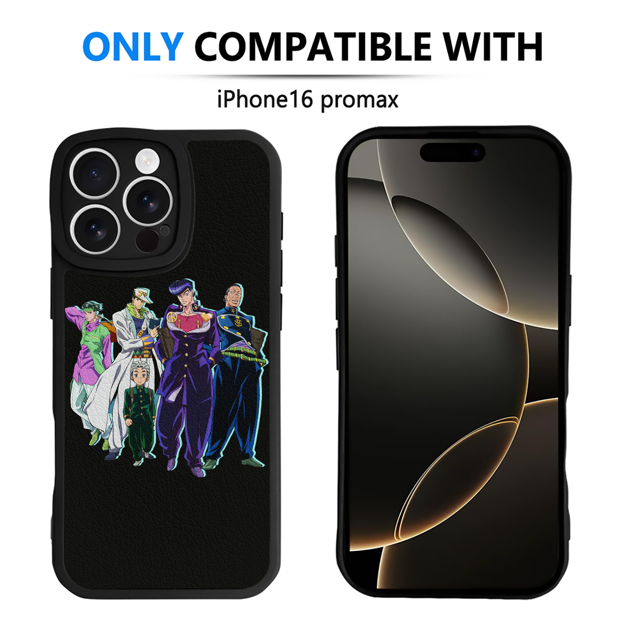 （画像用） ジョジョの奇妙な冒険 JoJo's Bizarre Adventure 【iPhone 16シリーズ対応】シリコンスマホケース（レザー調） 材質：シリコン
